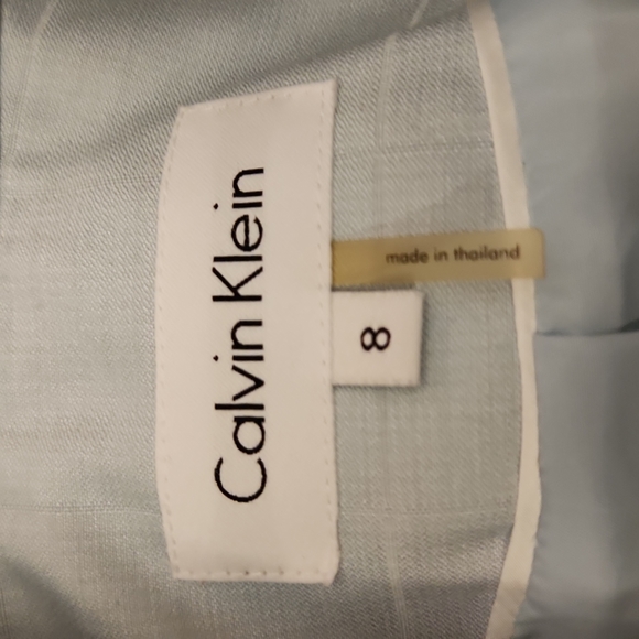Calvin Klein Light blue lined classic womans blazer  S 8 - Picture 3 of 8